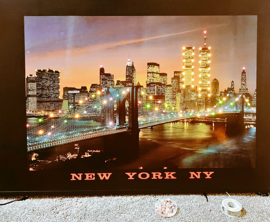 Am_Anarc's tweet photo. Indescribable.
Working AGAIN!
❤️‍🩹🌇💐

Adding slow strobe to the North Tower &amp; a few other effects will be easy in spite of the original control board being burnt out. All 20 of my 3 MM red LEDs went to fix the bridge, most others good.

Ask how I improved the depth of field! https://t.co/3E5jTbLokd
