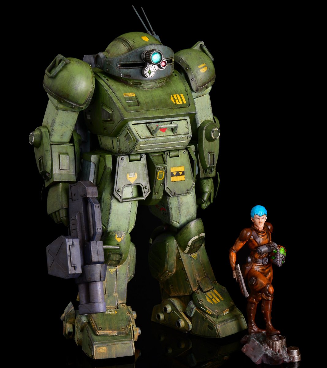 PLAMAX キリコを添えて。

これでタカラ、マックスファクトリーの新旧ボトムズプラモの組み合わせフィニッシュです。

キリコの塗装も最高に楽しかったです。