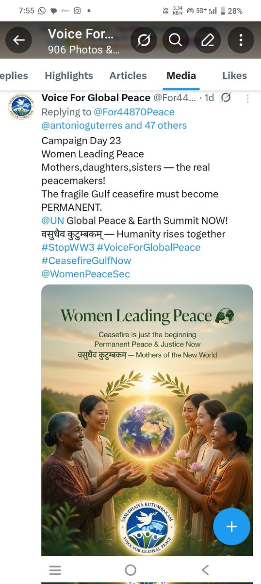 For44870Peace's tweet photo. @DiljiDr @UN @UN_Women @antonioguterres नारी शक्ति ही शांति की असली foundation है
World leaders must listen—Peace cannot wait!
Make #CeasefirePermanent,save humanity
Join the mission today!
Comment “#PermanentPeace” •Share • Tag @UN & leaders
#VoiceForGlobalPeace #WomenLeadPeace #HumanityFirst #EndConflict #PeaceNow https://t.co/1Wev9lWPkB