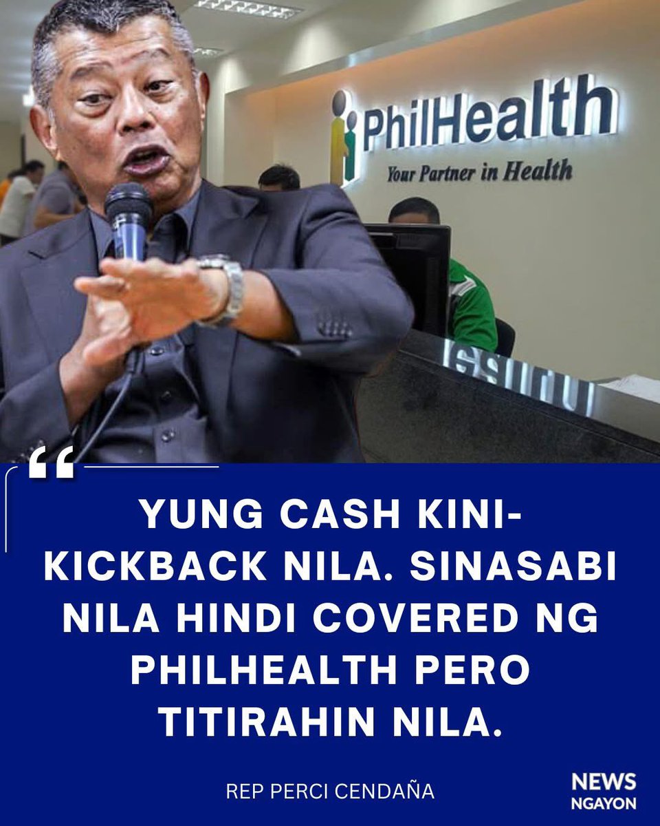 DrTonyLeachon's tweet photo. OMBUDSMAN REMULLA: MAY MODUS UMANO SA PHILHEALTH BILLING, RESIBO PINAPALITAN

Isiniwalat ni Jesus Crispin Remulla ang umano’y modus sa ilang transaksyon na may kaugnayan sa Philippine Health Insurance Corporation kung saan pinagbabayad umano ng cash ang mga pasyente kahit sinasabing hindi sakop ng PhilHealth—ngunit kalaunan ay pinapalitan umano ang resibo upang palabasing may bayad mula sa state insurer.

Sa panayam sa programang Executive Session sa DZRH, ipinaliwanag ni Remulla ang umano’y sistema:

“Yung cash kini-kickback nila. Sinasabi nila hindi covered ng PhilHealth pero titirahin nila.”

Ayon pa sa Ombudsman, may mga kasong umaabot umano sa ganitong sitwasyon:

“Na-bill ka ng ₱75,000… pag alis mo papalitan nila yung resibo. Ang talagang ibabayad lang yung ₱35,000 sa ospital, kukunin nila yung diperensiya.”

Gayunman, sinabi ni Remulla na mahirap umano itong imbestigahan dahil kabilang ito sa tinatawag niyang “gray area” ng kapangyarihan ng kanilang tanggapan.

Pinayuhan niya ang publiko na itago ang kanilang hospital receipts bilang ebidensya sakaling kailanganin sa pagsasampa ng kasong falsification of documents laban sa mga sangkot.

Kinuwestiyon din niya ang umano’y overcharging sa emergency room services ng ilang pribadong ospital.

“Kaya ‘pag na-ER ka para kang nagulpi uli.”