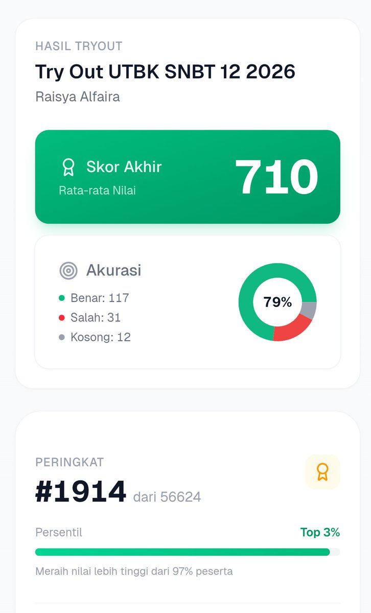 Menurut kalian bisa ga ya utbk 770++ dengan waktu sisa 10 hari ini