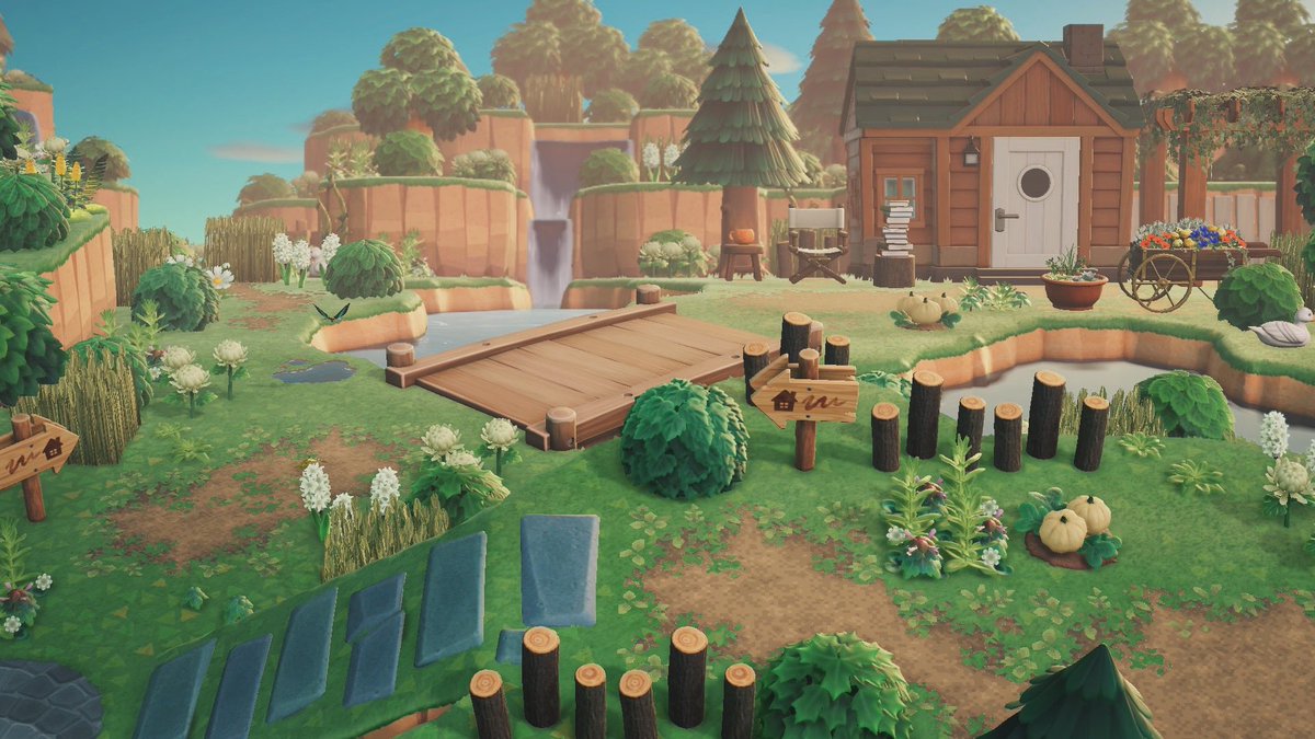 tummy_morning's tweet image. つねきちビーチに繋がる細道🍃

#あつ森 #あつ森写真部 
#acnh #AnimalCrossing