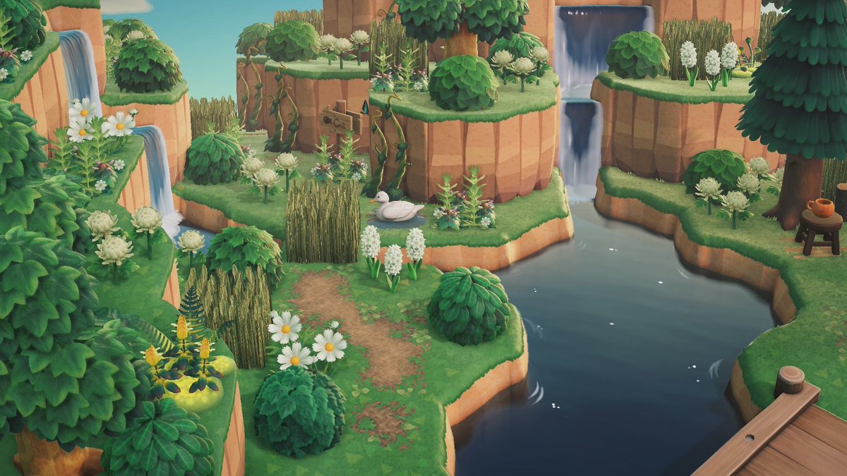 tummy_morning's tweet image. つねきちビーチに繋がる細道🍃

#あつ森 #あつ森写真部 
#acnh #AnimalCrossing