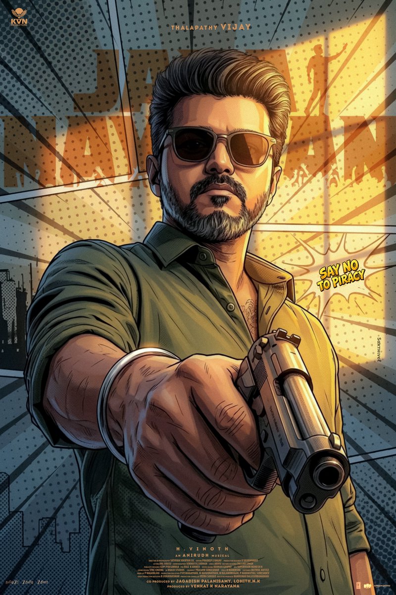 itzSakthiVel_'s tweet photo. #JanaNayagan "SAY NO TO PIRACY" 🔥

SEE YOU ONLY IN THEATERS 💥

#Thalapathy @actorvijay #HVinoth @thedeol @hegdepooja @KvnProductions @anirudhofficial #JanaNayaganBlastSoon https://t.co/WrZoNyvwS5