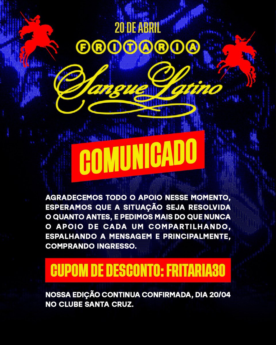 FRITARIA Sangue Latino 20/04 tweet media