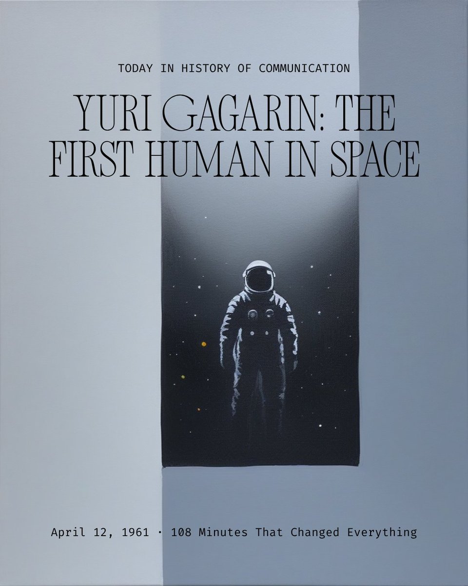 ImmunityNTPL's tweet photo. Apr 12, 1961: Gagarin orbits Earth. 108 minutes. 3 radio bands. 1 human. The birth of space communications. #PioneersOfConnectivity #Gagarin #SpaceDay https://t.co/KvxJIIwIES https://t.co/7OYKS14HsY