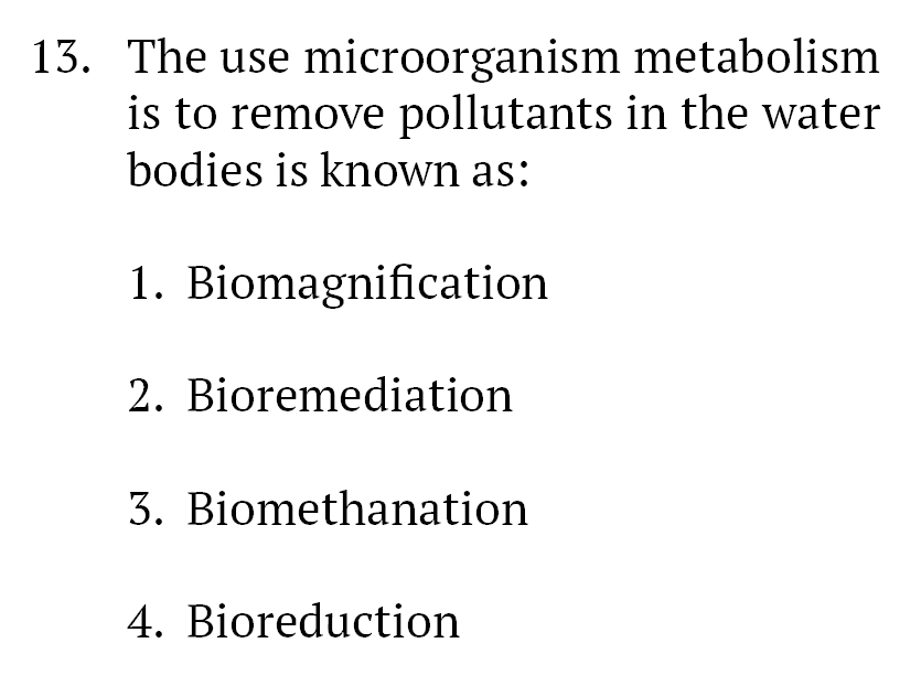 mbtupsc's tweet image. 𝐄𝐍𝐕𝐈𝐑𝐎𝐍𝐌𝐄𝐍𝐓 𝐏𝐑𝐀𝐂𝐓𝐈𝐂𝐄 𝐐𝐔𝐄𝐒𝐓𝐈𝐎𝐍

The use microorganism metabolism is to remove pollutants in the water bodies is known as:

#𝐔𝐏𝐒𝐂𝟐𝟎𝟐𝟔 #𝐂𝐀𝐏𝐅 #𝐍𝐃𝐀 #𝐂𝐈𝐒𝐅 #𝐂𝐃𝐒