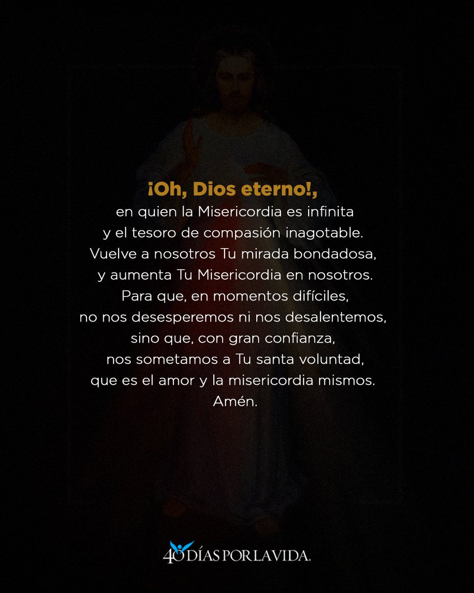 40DXLV's tweet photo. "El alma que se confiese y reciba la Santa Comunión obtendrá el perdón total de las culpas y de las penas… Que ninguna alma tema acercarse a mí, aunque sus pecados sean como escarlata" -Jesús a Santa Faustina
Jesús en ti confío
🙏💙 https://t.co/4Xn846Byny