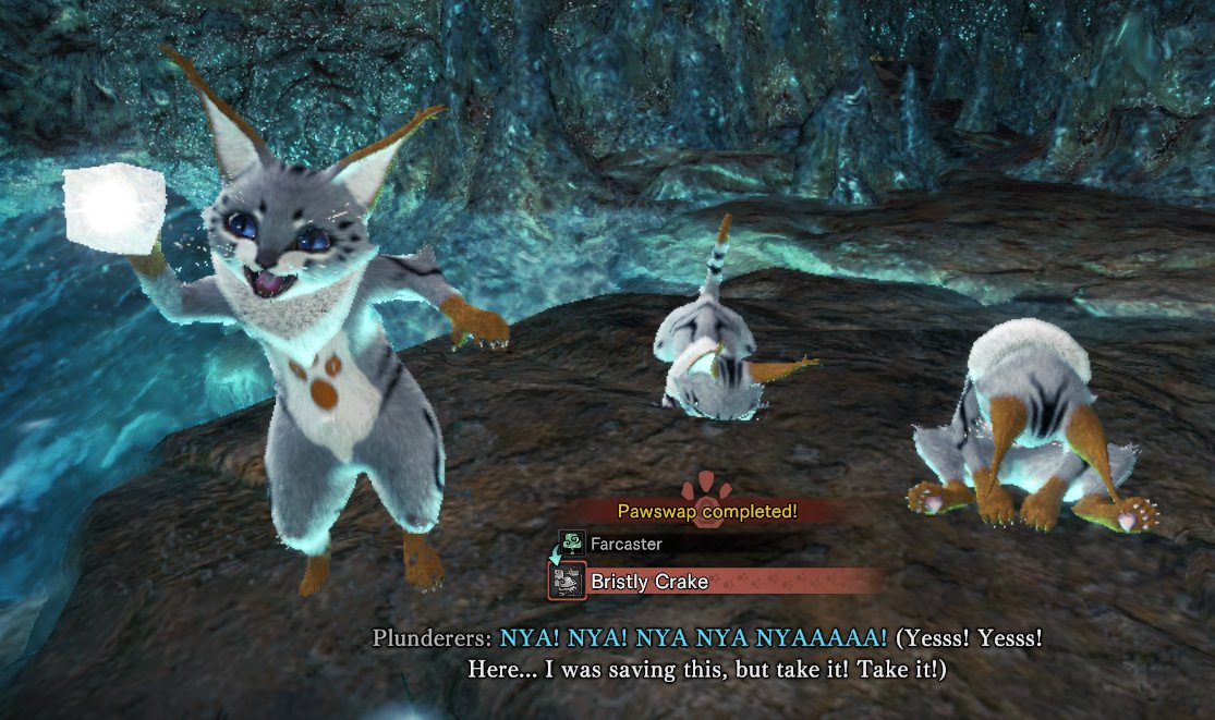 SwitchCat3's tweet image. Ok for real though... who knew you could accidentally get this rare endemic from a pawswap?? 
#MonsterHunterWorld #MHWorld