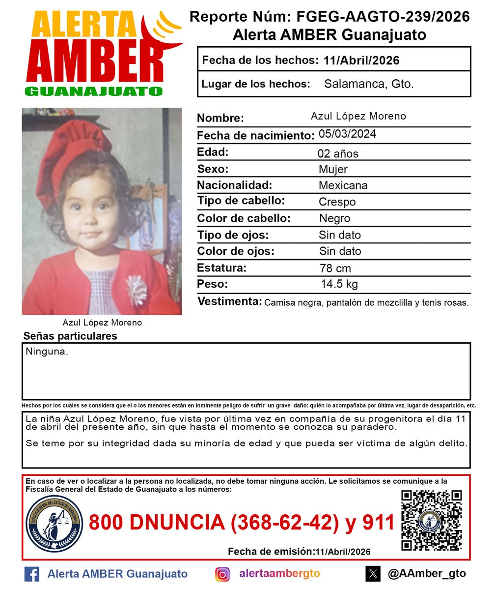 Alerta AMBER GTO. tweet media