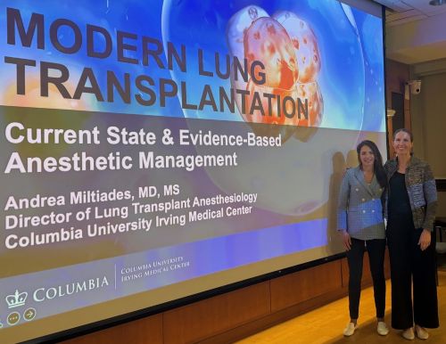 UNC_Anesthesia's tweet photo. T/Y Visiting Professor #DrAndreaMilitades for sharing your expertise in anesthetic management of transplantation at Grand Rounds! https://t.co/BL7oQRi51E
