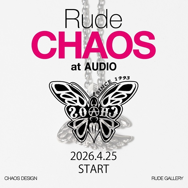 AUDIO_TAKAMATSU's tweet photo. Rude CHAOS
 
1993年より立ち上げたジュエリーブランドCHAOS DESIGN。
 
デザイナーと交友関係が深いRUDE GALLERYと、アーティストとのコラボレーション作品「Rude CHAOS」の第8弾を発表いたします。
 
[COLLABORATION ARTIST]
 
- a flood of circle -
佐々木亮介(Vo, Gt)
 
第8弾アーティストは結成20周年を迎え、日本武道館単独公演を控えたa flood of circleより佐々木亮介氏との作品が誕生しております。
 
個性豊かなラインナップを是非ご覧下さいませ。
 
※同時にアーカイブ作品の受注生産もお承り致します。
※店頭では期間中、新作及び全アーカイブのサンプル展示を行っております。
 
※商品は完全受注生産品となります。
受注期間：4.25(土) ～ 5.10(日) お渡しは11月を予定しております。
 
同時に下記アーティストとのアーカイブ作品の受注もお承り致します。
・チバユウスケ/イマイアキノブ/ヒライハルキ/生形真一/村松拓/ホリエアツシ/佐々木亮介/菅原卓郎/田島昭宇
 
https://t.co/uYinzztpkF