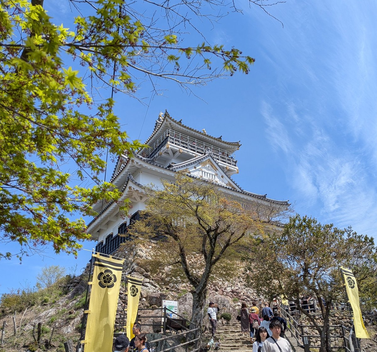 gcc_chorus's tweet photo. こんにちは！岐阜大学コーラスクラブです！

今日は登山企画！
金華山登頂しました⛰️
とっても疲れましたが、良い景色が見れました！

#春から岐大
#金華山
#今日の岐コラ
#岐阜大学コーラスクラブ https://t.co/R6M8kMB0X4