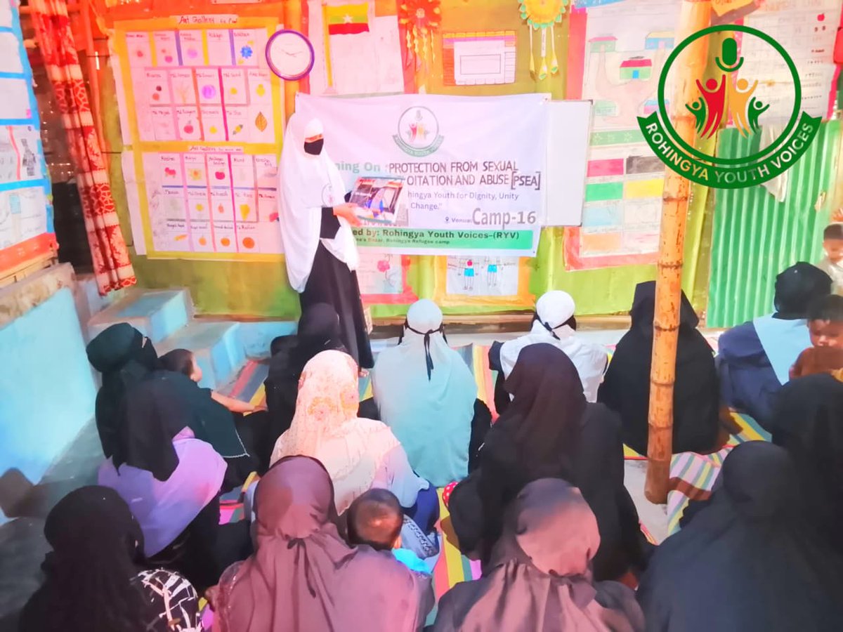 Obide68974's tweet photo. On behalf of Rohingya Youth Voice (RYV), we are deeply grateful to share that our Women’s Protection &amp; Safeguarding Officer, Asma Bibi, successfully conducted a meaningful and impactful training session on Protection from Sexual Exploitation and Abuse (PSEA). https://t.co/QCb3AI0mq2