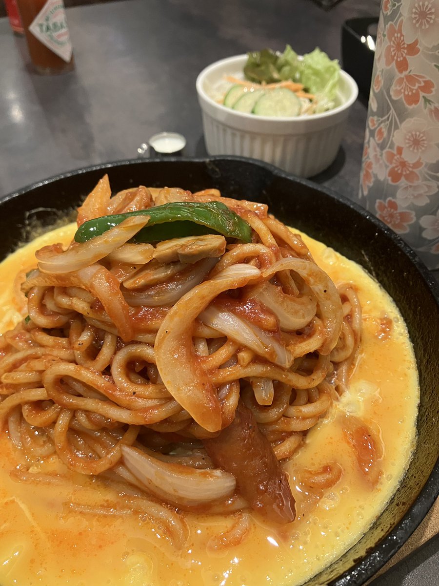 久しぶりに鉄板ナポリタン