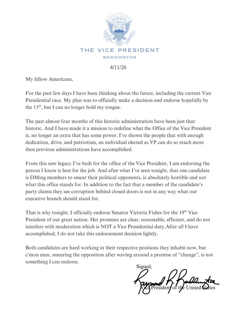 My fellow Americans, 

Ive made a choice, and so should you.