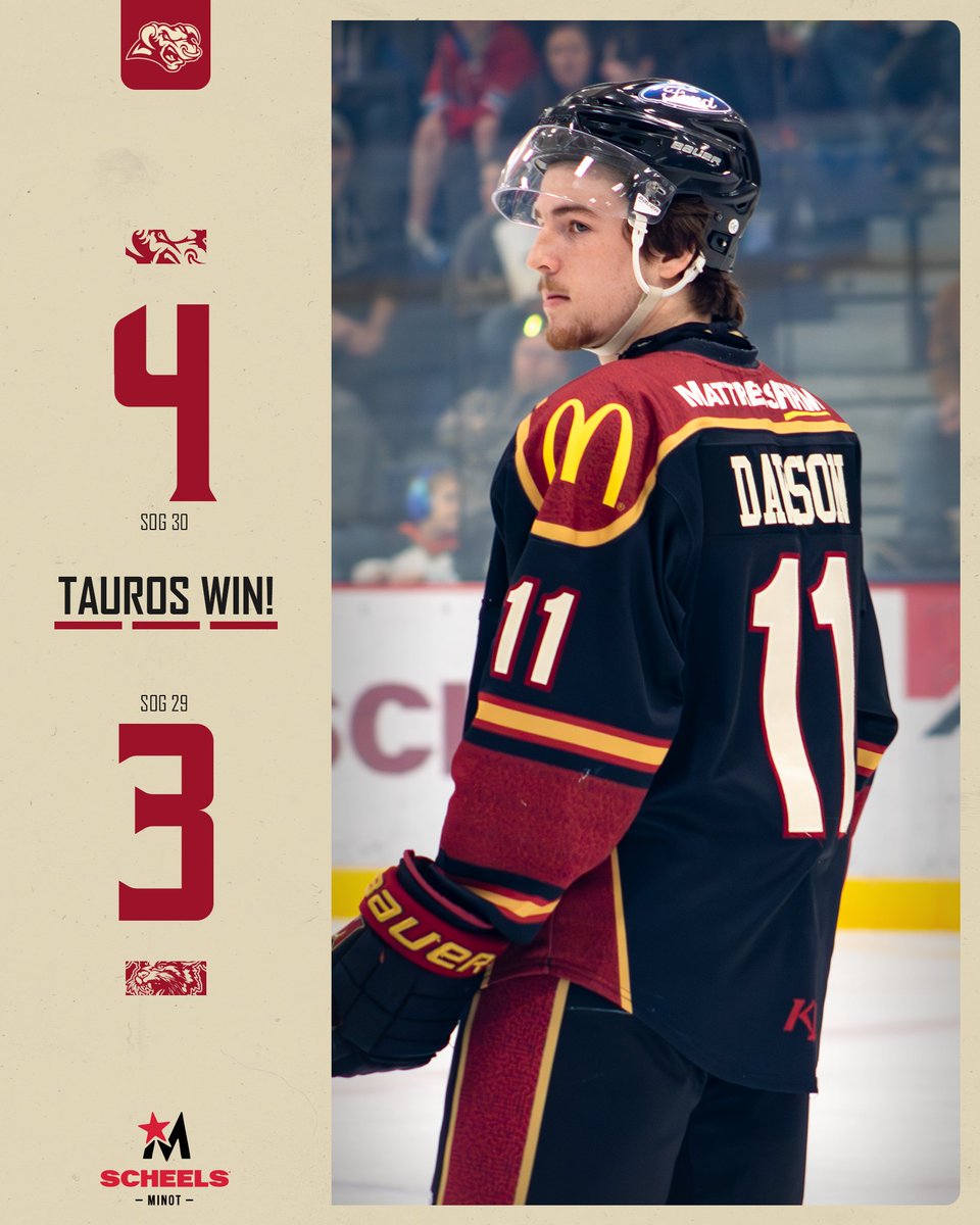 MinotauroHockey's tweet photo. The Tauros spoil the 'Cats ring ceremony and end the 15th season with a W 😏 That caps off the 2025-26 season ✍️ 

#ChargeAhead https://t.co/a8Jrm6WdoV