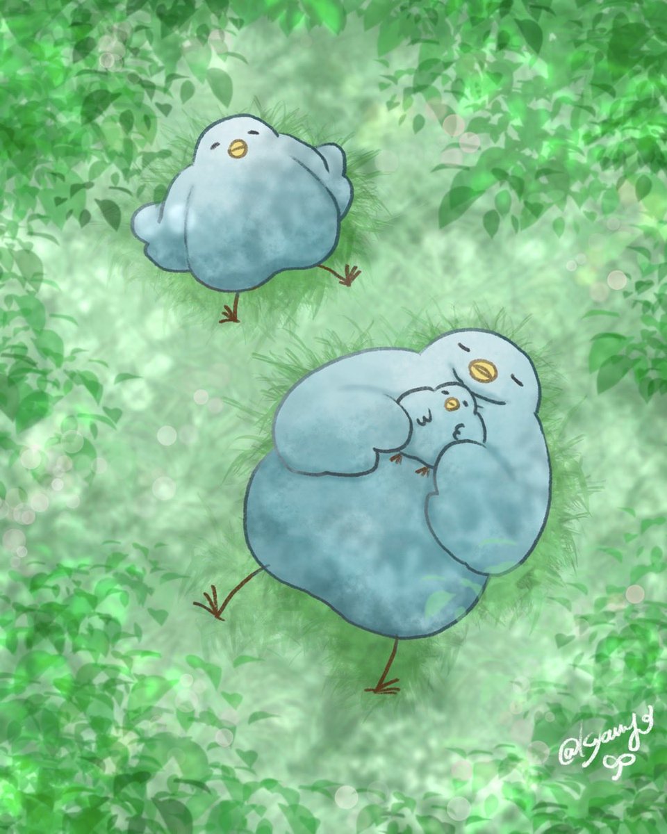 Kyamyo_'s tweet photo. 🌲マイナスイオン〜🐦🐦🐦💤💚🌲

#イラスト
#森林浴
#こもれび https://t.co/fddgHAgom2