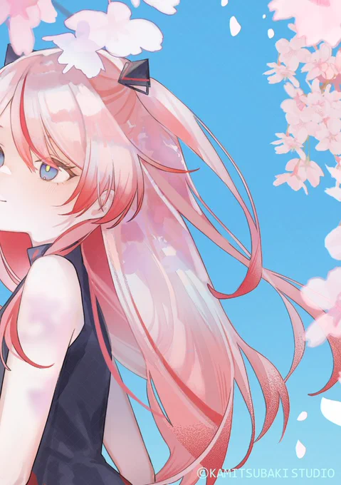 御莉姫さまの4月のメンバーシップ限定イラストを担当させていただきました 春らしい桜いっぱいの一枚、楽しんでいただけたら嬉しいです( ' ▽ ` )