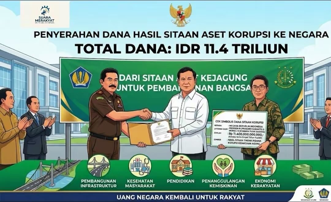 Keluargart's tweet photo. Rp11,4 triliun yang kembali ke kas negara bukan sekadar angka,melainkan bukti bahwa keadilan bekerja hingga tuntas bukan hanya menghukum, tetapi mengembalikan.
#jagaindonesia #HasilNyata #KeadilanBermakna #Amanah #PemulihanNegeri #Berintegritas #IndonesiaBerdaya https://t.co/da6ucUNTqW