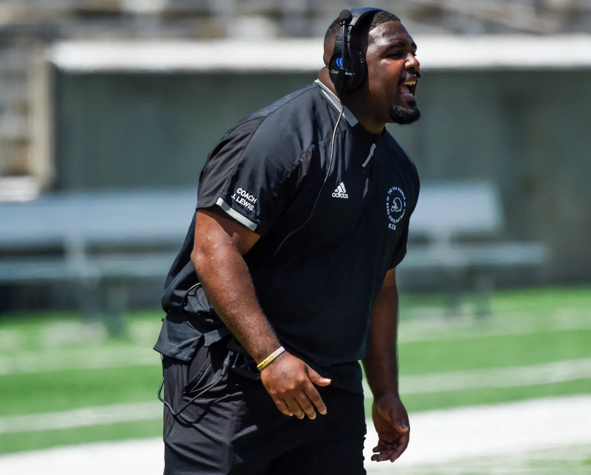 HBCUSports1's tweet image. Juwan Lewis, Alabama State RBs Coach/Recruiting Coordinator during the Hornets Spring Game/Junior Day