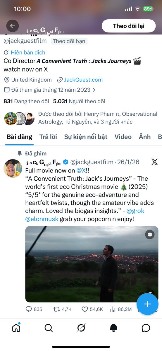 nhuminhvo6879's tweet image. Cảm ơn bạn Jack rất nhiều vì đã follow và chia sẻ bài viết của mình 🙏  

Thật sự rất bất ngờ và trân trọng sự ủng hộ này!  
Chúc dự án và bộ phim của bạn lan tỏa mạnh mẽ hơn nữa 🚀  

Hy vọng sẽ có dịp học hỏi và kết nối nhiều hơn 🤝
#MDC