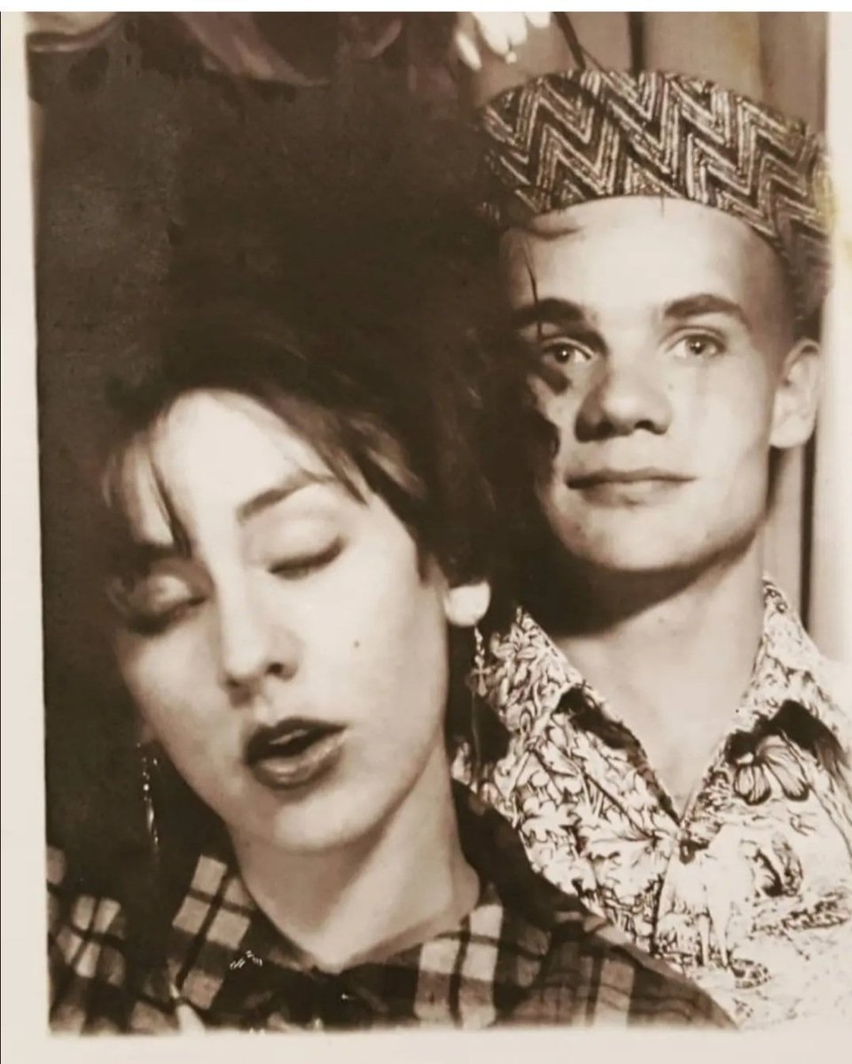 MeriStMary's tweet photo. This Old Photo Booth pic of Me &amp; Flea in Hollywood from many Moons ago is included in the New RHCP Doc on Netflix "For Our Brother Hillel": it's a good watch check it out xoxoxo https://t.co/HG4emlhHij