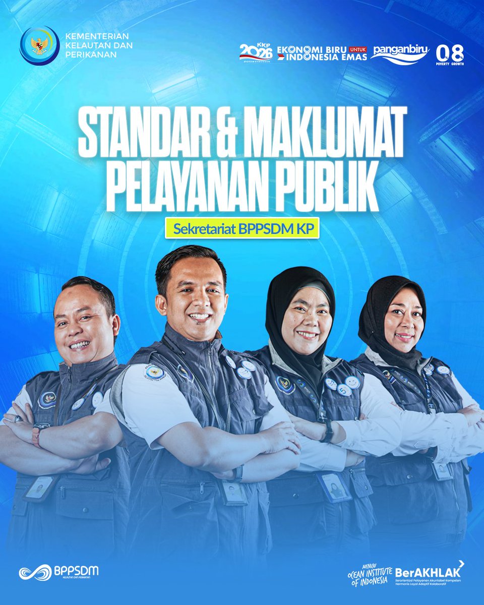 bppsdm_kp's tweet photo. Kami siap melayani Anda dengan 5S: Senyum, Salam, Sapa, Sopan, dan Santun serta secara Transparan, Aksesibel, dan Akuntabel dalam pengelolaan informasi publik.

#KeterbukaanInformasiPublik #2026KKPGrowStronger #KKPGOID #SDMKP #SDMUnggul @kkpgoid @saktitrenggono @in_radiarta https://t.co/YEOJmh8pDv