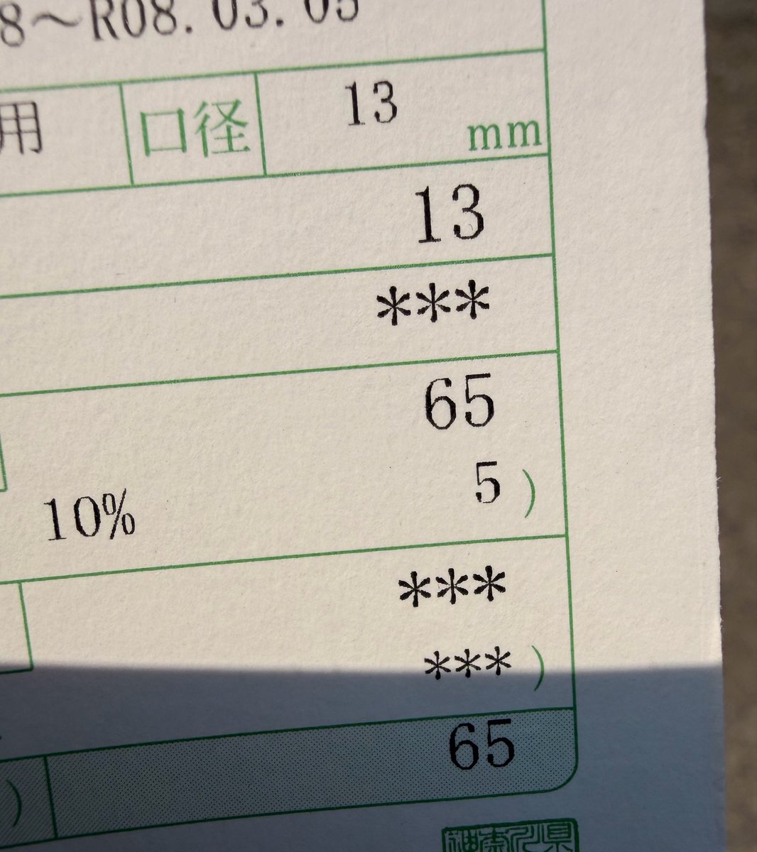 水道代65円て