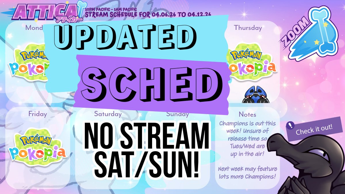 UPDATED SCHEDULE FOR THE WEEKEND I FORGOR NO STREAMS SORRY HI 

Back Monday!