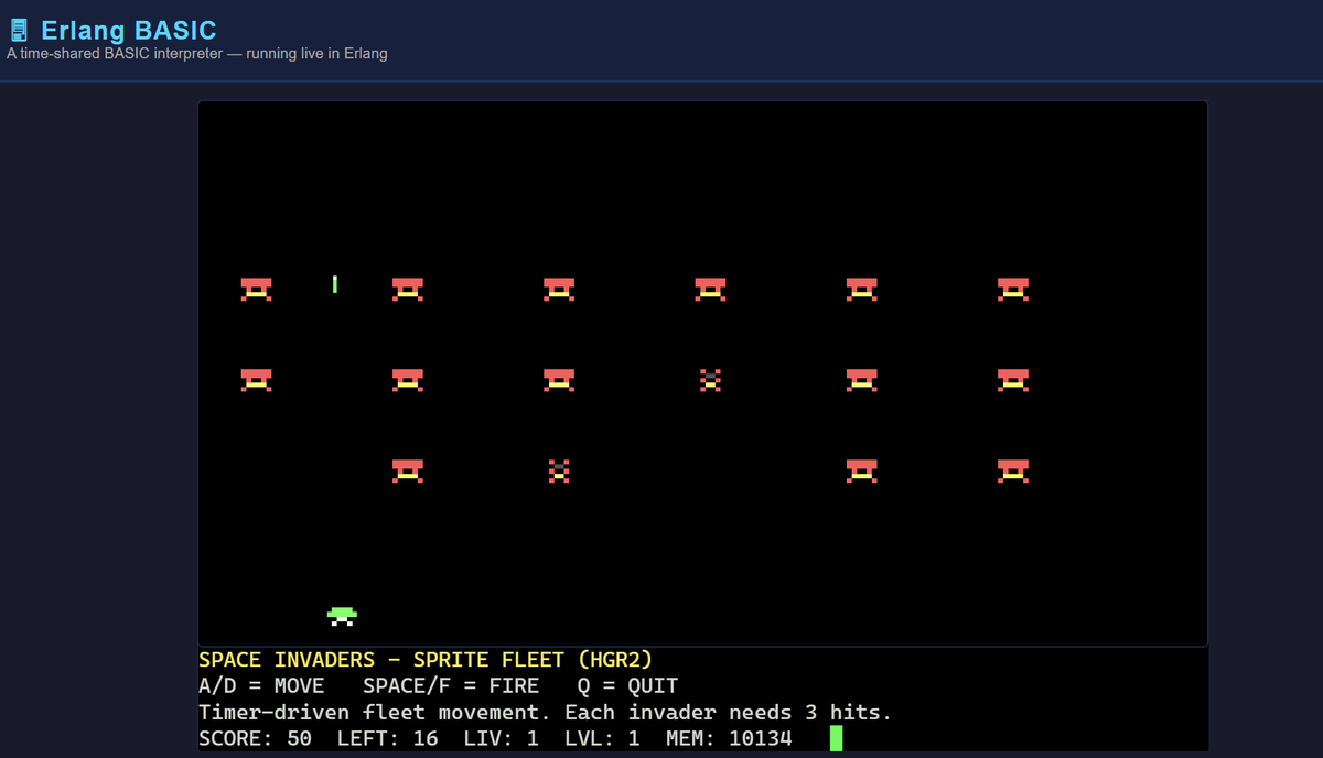 ThrillScience's tweet image. You can now defend us against space aliens with #Erlang #BASIC

github.com/ReuvenSwirsky/…

Using the new sprite and background sound features.