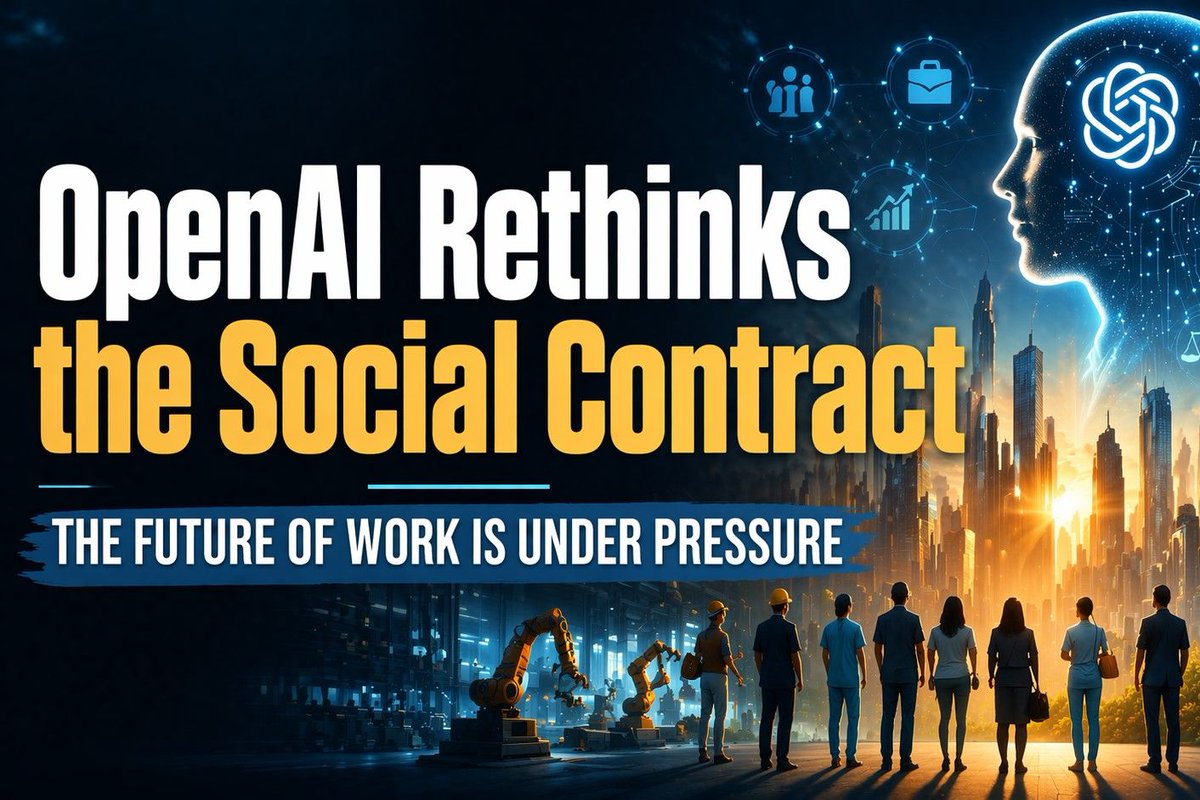 BriefingAi's tweet photo. Open Ai's latest paper promotes a four-day workweek, portable benefits, public wealth funds, and a tax shift from labor toward capital. 

 Link: https://t.co/qhmTBDxYSe   

#FutureOfWork https://t.co/6px2jau0Ne