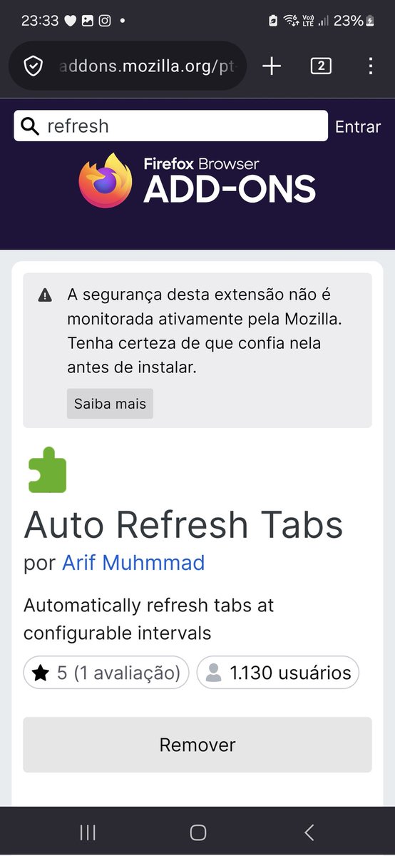 <a href="/rafazws_/">rafa 🪭 ⁷</a> <a href="/lisasenie/">ℓili defensora das armys🪭</a> eu to no firefox no celular, você abre os três pontinhos e vai ter "extensões", você clica e vai aparecer "descobrir mais extensões", clica e vai abrir uma aba, pesquisa refresh e baixa o primeiro. Eu coloco  pra atualizar a cada 6 segundos.