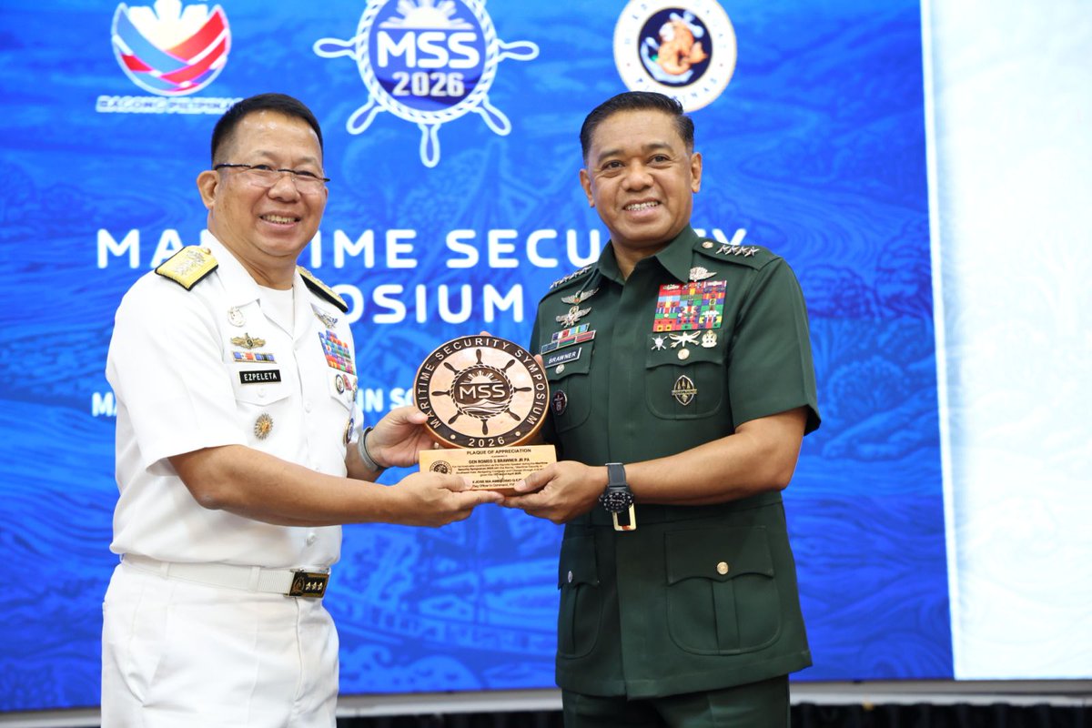 TeamAFP's tweet photo. AFP Chief of Staff Emphasizes ASEAN Unity at Maritime Security Symposium

Emphasizing the importance of ASEAN unity in addressing evolving maritime challenges, Armed Forces of the Philippines (AFP) Chief of Staff General Romeo S Brawner Jr. took part in the Maritime Security Symposium 2026 on April 10, held here under the theme “Maritime Security in Southeast Asia: Navigating Continuity and Change Through ASEAN.”

In his remarks, General Brawner underscored the importance of unity among ASEAN member states in regional stability, “ASEAN has always drawn its strength from unity of purpose. That unity must continue to guide us not only in preserving what we have built—but in shaping what comes next."

The CSAFP further highlighted the role of the symposium as a platform for meaningful collaboration and collective action among regional partners, “Let this symposium serve not only as a venue for dialogue, but as a shared commitment to act with clarity, to cooperate with purpose, and to uphold a maritime domain that remains a source of stability and connection for all,” he added.

The Maritime Security Symposium, launched by the Philippine Navy in 2015 as part of its anniversary activities, serves as a vital platform for maritime stakeholders to exchange insights on emerging issues and strengthen cooperation toward a safe and secure maritime environment, while reinforcing the Armed Forces of the Philippines’ commitment to safeguarding national sovereignty and promoting regional stability.

Photos by SSg Ambay PA / PAOAFP

#AFPyoucanTRUST
#OneAFPOnePhilippines
#StrongAFPStrongPhilippines
#OurSeasOurRightsOurFuture
#MatatagNaSandigan 🫡🇵🇭

Visit us on our official social media accounts:
Facebook: https://t.co/sIySDUnVcc
Instagram: https://t.co/WtbzbXV9uB
Twitter/ X: https://t.co/tDgqOPV93t
Threads: https://t.co/20Ya7qBmdQ
YouTube: https://t.co/4gqGm0ApXV