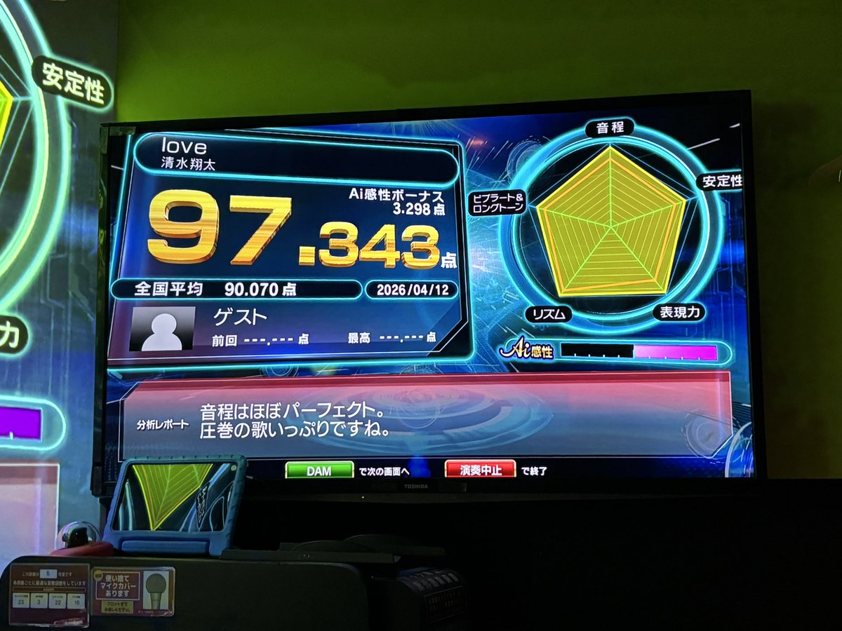 NonChaneee_'s tweet photo. 初めて97点台乗った⬆️ https://t.co/hdqaAVTNYX