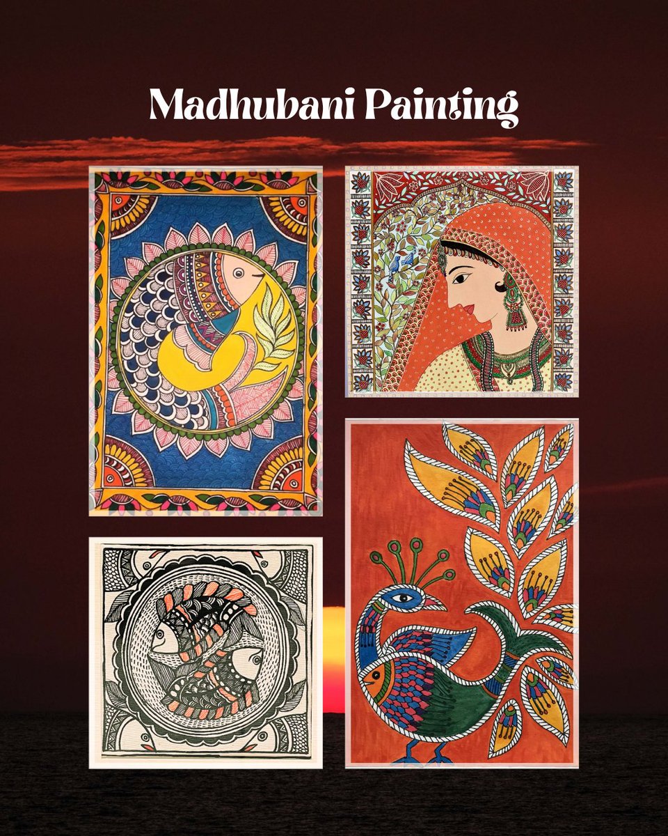 TourismBiharGov's tweet image. A resplendent spectrum unfolds across the Mithila land, where the vivid hues of celebration interlace with an enduring cultural legacy. 
Each shade distills the very essence of this region.

#Mithila #Culture #Bihar #Explore #shadesofmithila #BiharTourism #CulturalLegacy