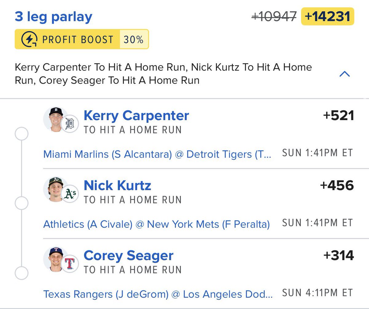 splashbets_'s tweet image. SUNDAY HOME RUN PARLAY 📊⚾️🚀

♥️and 🔁 if you’re tailing