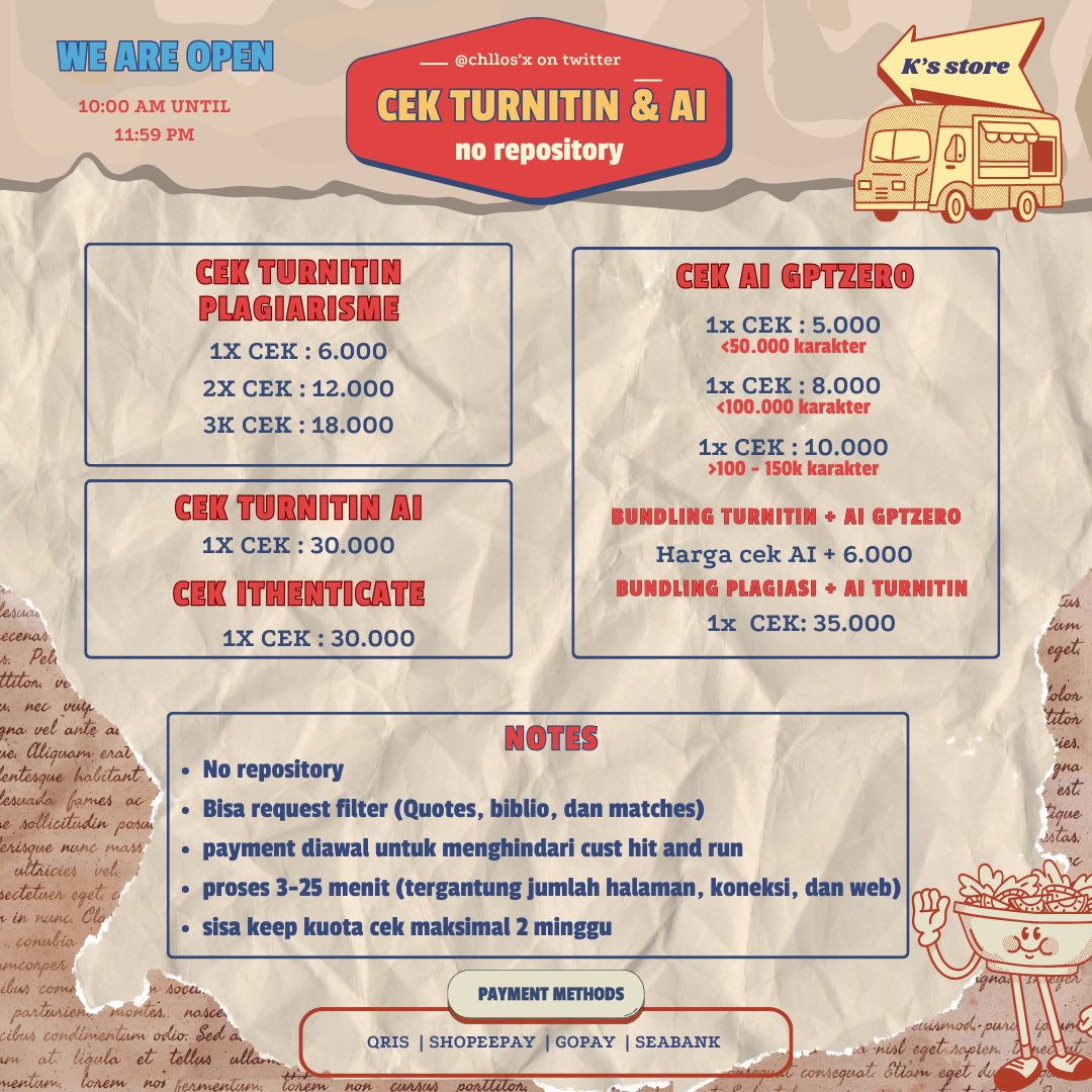 kay | cek turnitin no repo tweet media