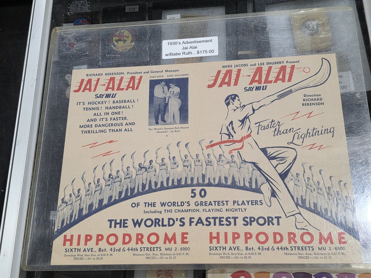 SteelCurlin's tweet photo. Some regular folks on the @ngtcollectibles weekly Sunday Giveaway post just instantly pop into mind when you see certain things. @SPORTSCardsAnd fit that bill when I saw this Jai-Alai oddball piece today at the #Strongsville show. #JustBrowsing https://t.co/YxGI8yPecN