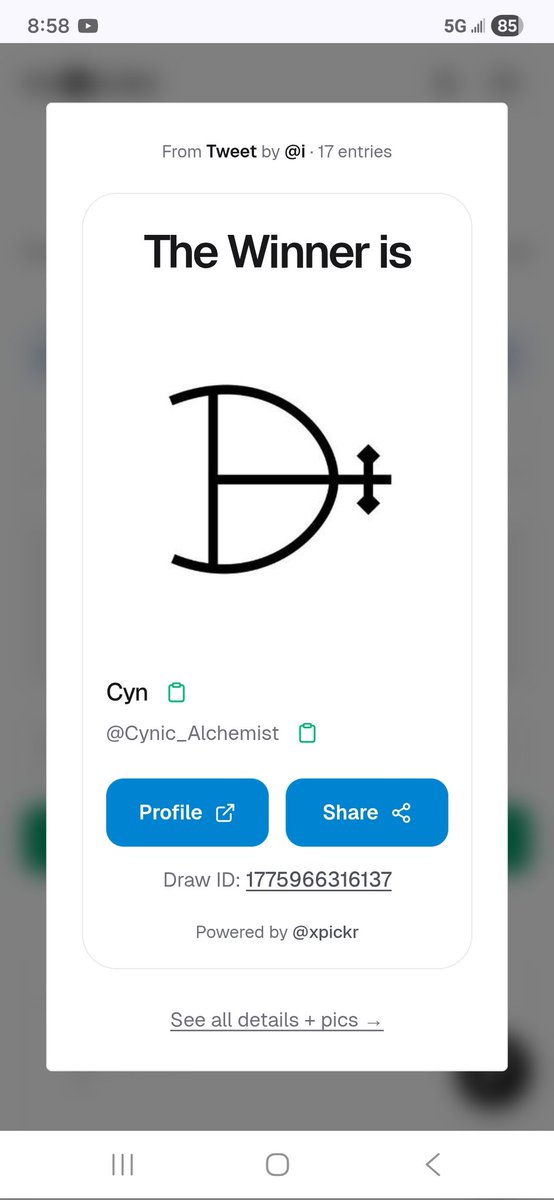 PogLife6's tweet photo. And the winner is.....

@Cynic_Alchemist https://t.co/071kXJbKde