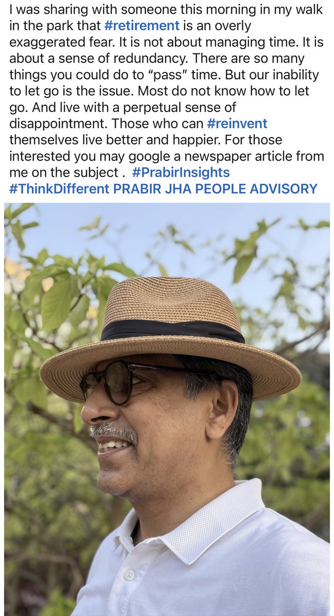 PrabirJha's tweet image. #PrabirInsights #Retirement #ThinkDifferent