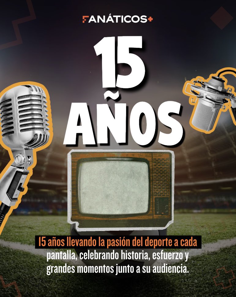 ⚽🎉 Fanáticos Plus está de aniversario 🎉⚽

15 años viviendo el fútbol como se debe: con pasión, garra y el corazón en cada jugada. 💙🔥

Porque el fútbol se vive mejor… siendo fanáticos. 🙌⚽

¡Estamos en todas las canchas! 🏟️