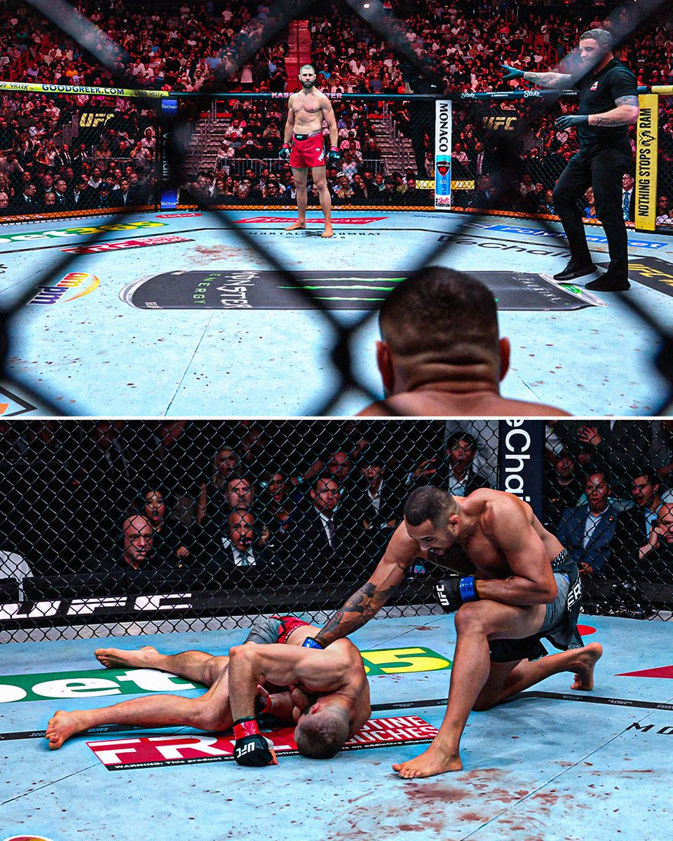 espnmma's tweet image. How it started vs. how it ended 🍿 

Carlos Ulberg is the new UFC light heavyweight champion 😤