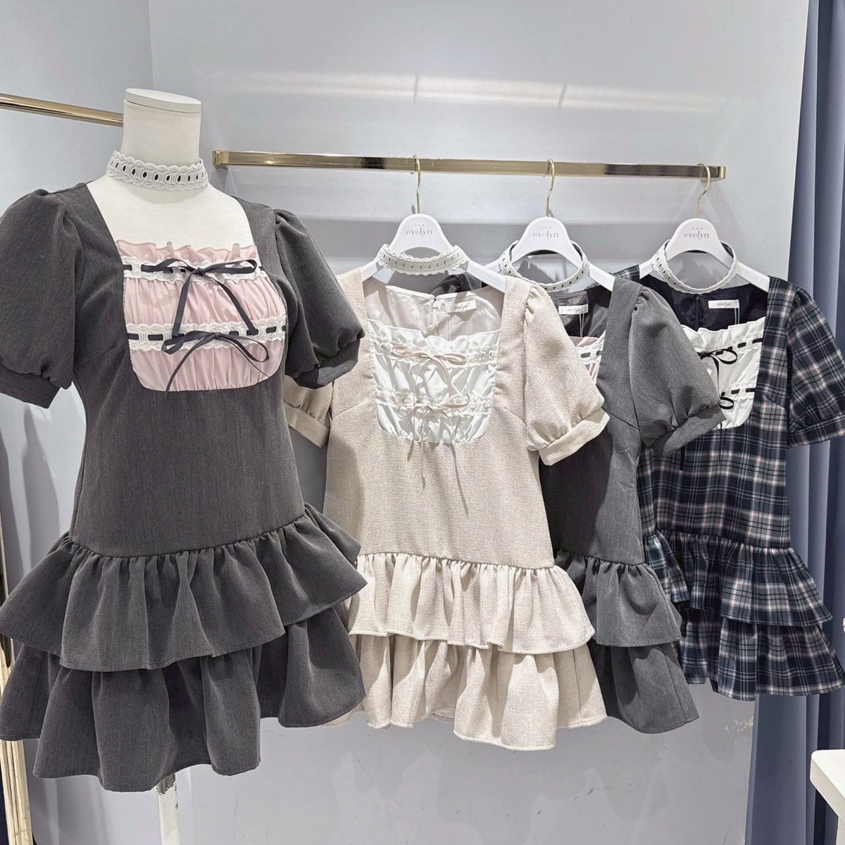 evelyn渋谷店 🎀チョーカー付きティアードOP🎀 price▷¥10,800 color