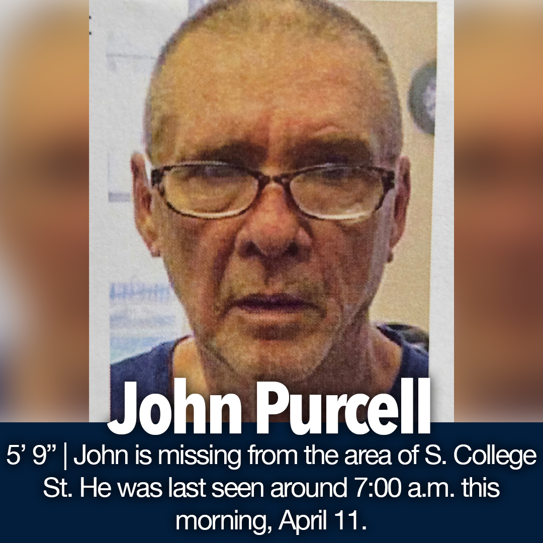 *** MISSING PERSON ***

The Lebanon Police Department is requesting the public’s assistance in locating 63-year-old John Purcell.

John has a medical condition that may impair his ability to return safely without assistance.

He was last seen around 7:00 am today, April 11, in