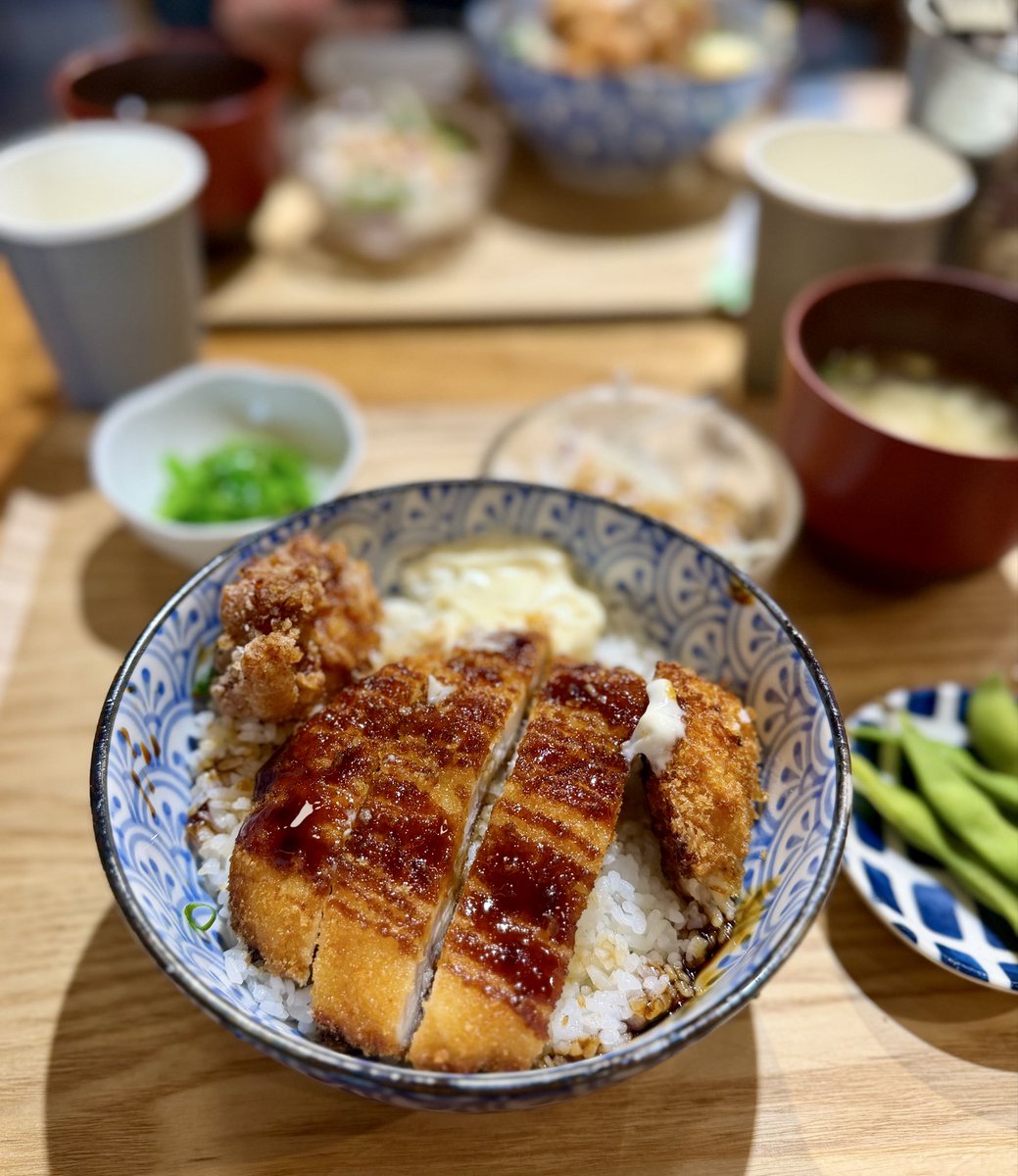 Karaage and katsu don at World Square. Superb.