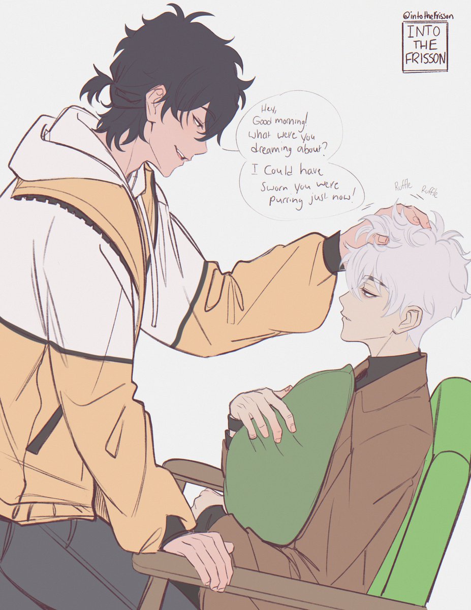 IntotheFrisson's tweet image. he's embarrassed 😂 "Lu Guang, you were purring so much I thought you'd grown a tail!" 
#linkclick #时光代理人