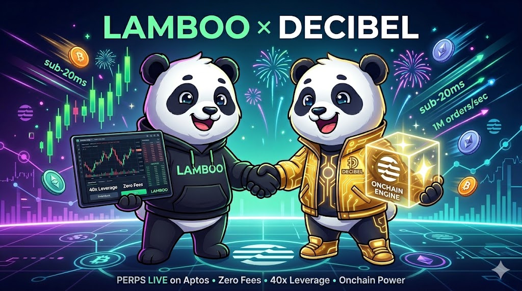 pool_kind's tweet photo. LAMBOO X DECIBEL: KẾT NỐI UX & ENGINE ĐẲNG CẤP TRÊN APTOS

Hôm nay @Lamboo_fi chính thức kích hoạt PERPS trên Aptos và đây không phải bản cập nhật thông thường. Đây là lần đầu tiên một all-in-one trading hub kết nối trực tiếp với trading engine onchain mạnh nhất hệ sinh thái.

Lamboo Finance là gì ?  
Một trading hub toàn diện trên @Aptos swap tốc độ cao, dashboard dữ liệu real time, portfolio analytics sâu và UI tùy chỉnh 100%. Với PERPS mới, Lamboo bổ sung ngay terminal chuyên nghiệp:  
- 16 markets sẵn sàng giao dịch  
- Leverage tối đa 40x  
- Orderbook + chart thời gian thực  
- Hỗ trợ Market, Limit, Stop orders kèm TP/SL tích hợp  
- Quản lý toàn bộ vị thế và portfolio trong một dashboard duy nhất  

Không cần chuyển tab, không cần rời màn hình. Đây chính là giao diện trader pro mong muốn.
@DecibelTrade là gì ?  
Trading engine fully onchain đầu tiên và mạnh nhất trên Aptos Mainnet. Toàn bộ order book, clearinghouse, risk engine và liquidity vault (DLP) chạy 100% trên chuỗi. Nhờ Block-STM, Decibel đạt:  
- Tốc độ sub-20ms  
- Finality dưới 0.1 giây  
- Khả năng xử lý >1 triệu orders/giây  
- Cross-margin thông minh và liquidity sâu  

Kết quả: hiệu suất gần như CEX, nhưng hoàn toàn transparent, self custody và verifiable onchain.

Tại sao sự hợp tác này lại quan trọng với Lamboo?  
Lamboo không mất thời gian xây dựng engine perps phức tạp từ con số 0. Họ nhận ngay công nghệ mature của Decibel, mang đến trải nghiệm zero trading fees (loại bỏ hoàn toàn builder fees) trong khi trader vẫn nhận đầy đủ AMP rewards. Nhờ đó Lamboo:  
- Thu hút volume lớn nhanh chóng  
- Mở rộng hệ sinh thái từ spot sang perps một cách mượt mà  
- Chuẩn bị nền tảng cho các tính năng sắp ra: social & copy trading + advanced analytics dashboard cho cả trader và builder  

Với Lamboo, đây là bước nhảy vọt về khả năng cạnh tranh và user retention.

Tại sao sự hợp tác này lại quan trọng với Decibel?  
Decibel nhận được kênh phân phối mạnh mẽ qua interface user-friendly và cộng đồng sẵn có của Lamboo. Kết quả:  
- Volume trading tăng mạnh mà không cần tự xây UI phức tạp  
- Nhiều user hơn có cơ hội farm AMP qua perps  
- Tăng tính composable cho toàn hệ sinh thái: bất kỳ dApp nào cũng có thể hook trực tiếp vào engine Decibel  
- Củng cố vị thế Decibel là infrastructure trading onchain tiêu chuẩn trên Aptos  

Đối với user: đây là combo hoàn hảo UX đỉnh cao của Lamboo + engine onchain tối ưu của Decibel = trading nhanh, rẻ, minh bạch và vẫn earn reward. Không còn trade off giữa performance và decentralization.

Aptos đang dần trở thành điểm đến lý tưởng cho onchain perps. Zero fees + AMP + 40x leverage + transparency onchain là công thức khó ai bắt chước.

Bạn đã sẵn sàng trade chưa ?  
Truy cập ngay: https://t.co/IIKaQVPDRd  

Long hay Short? Pick your side. ❤️‍🔥

#LambooPerps #DecibelTrade #Aptos #OnchainTrading