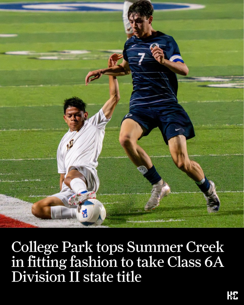 HoustonChron's tweet photo. No strangers to needing extra time, College Park was hardly fazed in needing to win a shootout to bring home a state championship. https://t.co/cWBkdFMCiB https://t.co/wR09IYFTL0