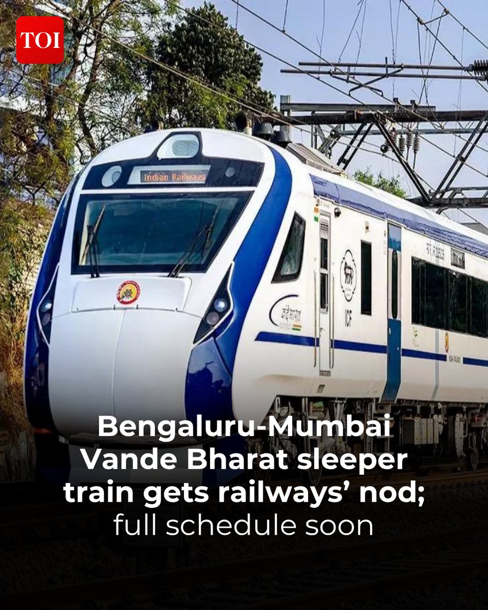 timesofindia's tweet image. #Train travel between #Bengaluru and #Mumbai is expected to be fast and more comfortable, with Indian Railways approving #VandeBharat sleeper service. The route, stops, travel time and launch date will be announced soon, sources said.

More details 🔗 toi.in/NuXubb34